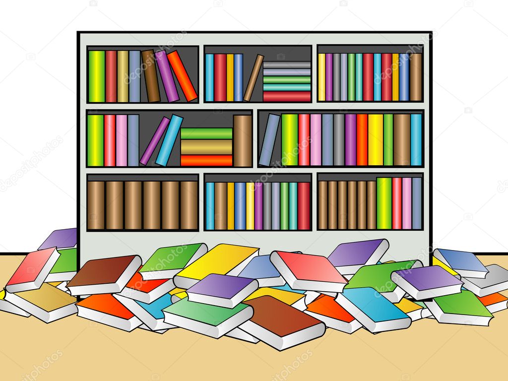 Book shelf in a library