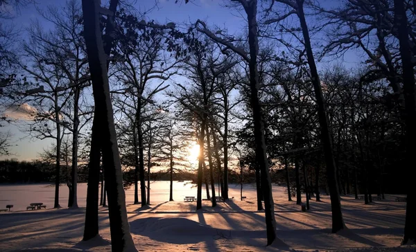 Χειμωνιάτικο ηλιοβασίλεμα — Φωτογραφία Αρχείου
