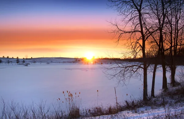 Puesta de sol de invierno — Foto de Stock
