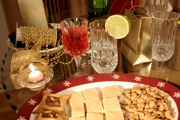Party table and christmas dinner — Stock Photo, Image