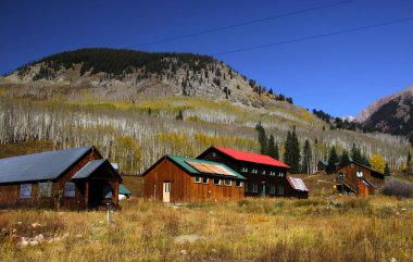 Historic town in the middle of rockies clipart