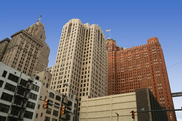 Byggnader i detroit liggr — Stockfoto