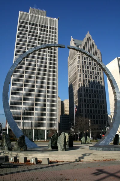 Budovy v Detroitu — Stock fotografie