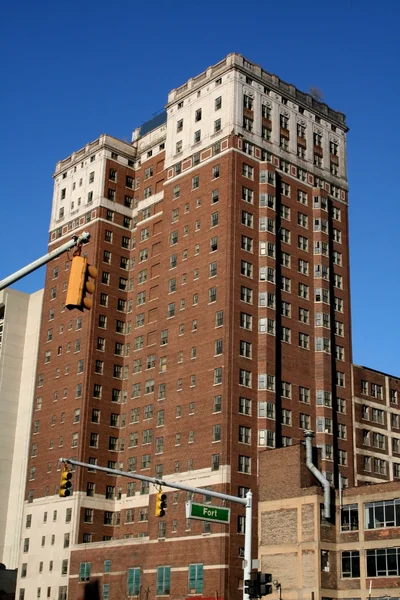 Historiska byggnader i detroit downtown — Stockfoto