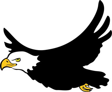 Flying bald eagle clipart