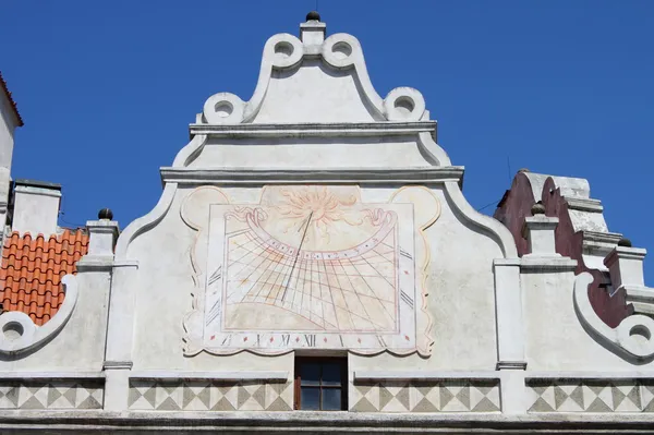 Sundial in Cesky Krumlov castle — Stock Photo, Image