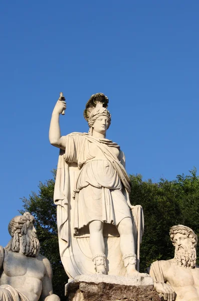 雕像描绘罗马 tevere 和 aniene 之间 — 图库照片
