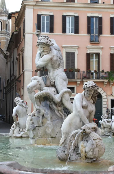 Fountain of Neptune in Navona Square — Stock Photo, Image
