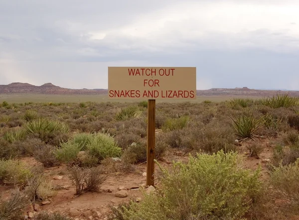 stock image Warning sign in the desert