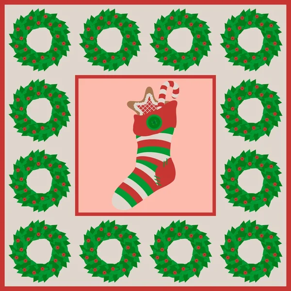 Plantilla de postal de Navidad — Vector de stock