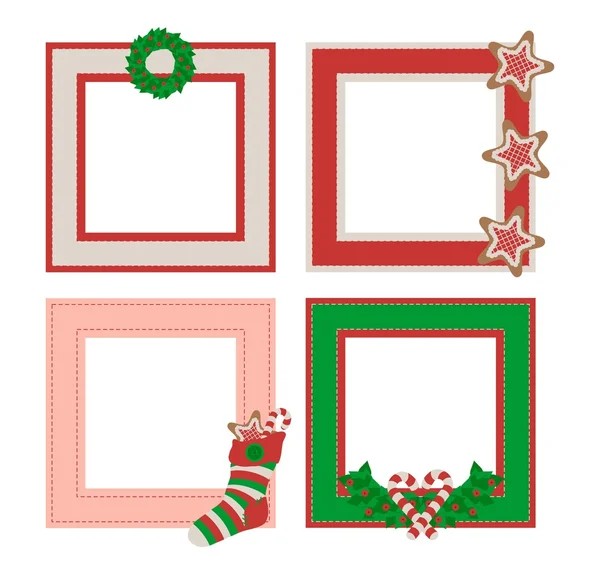 Quatre cadres photo de Noël — Image vectorielle