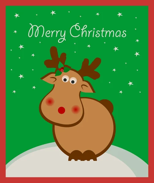 鹿とクリスマスカード — ストックベクタ