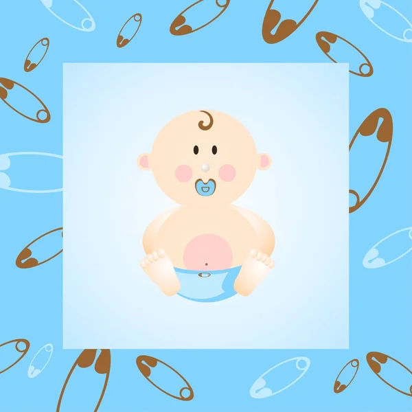 Κάρτα άφιξης αγόρι μωρό — Διανυσματικό Αρχείο