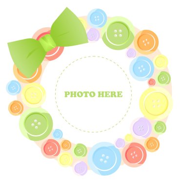 Colorful buttons photo frame clipart