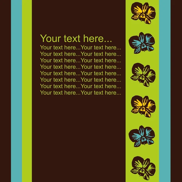 Carte d'orchidée avec place pour le texte — Image vectorielle
