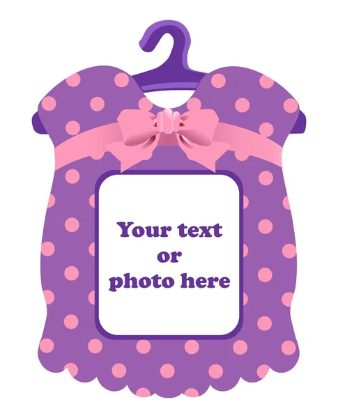 Jolie robe fille avec cadre photo — Image vectorielle