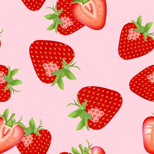 Erdbeere nahtlosen Hintergrund — Stockvektor