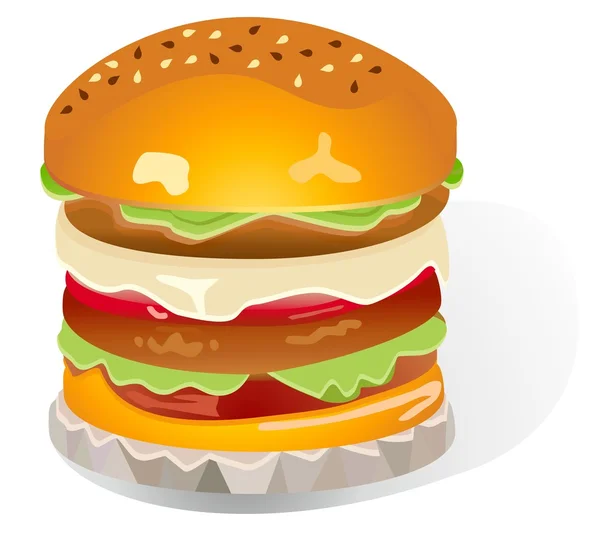 Isolated cheeseburger — Stock Vector