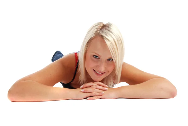 Blond Laying Down — Stock Photo, Image