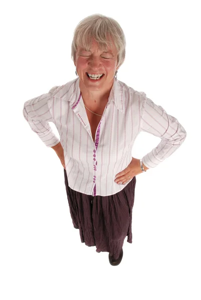 Laughing Senior Business Woman on White — Stock Photo, Image