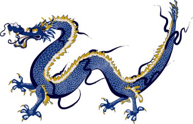 mavi bir Çinli ejderha