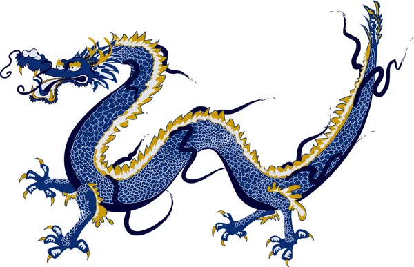 stock vector Blue chinese dragon