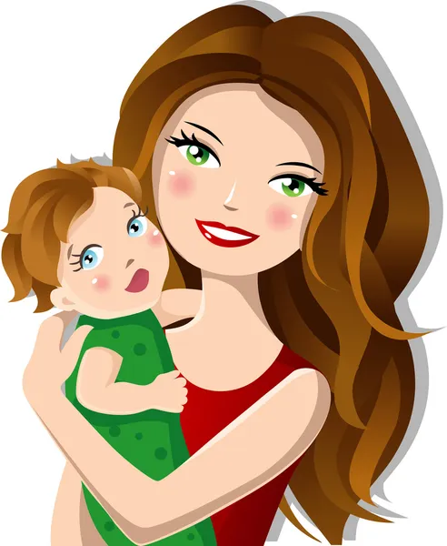 Mutter mit Baby — Stockvektor