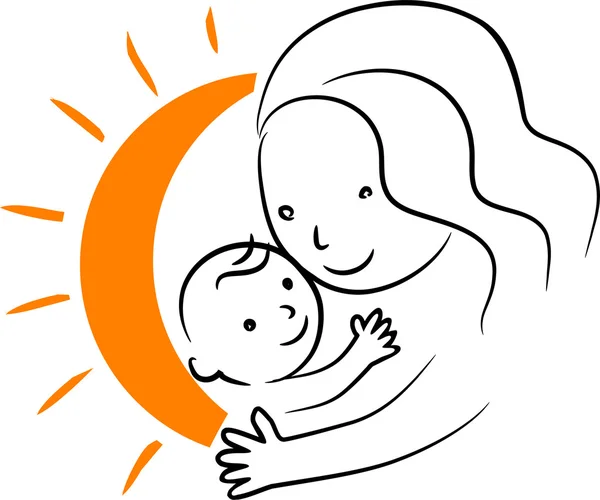 Mãe com bebê — Vetor de Stock