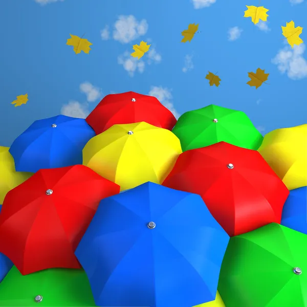 Deštníky na podzim — Stock fotografie