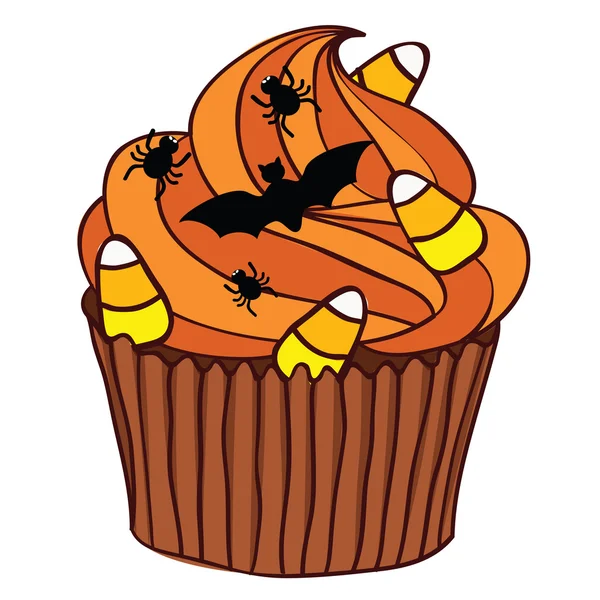 Halloween Cupcake — Stock Vector