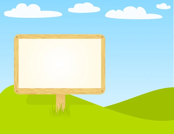 Blank wooden billboard — Stock Vector