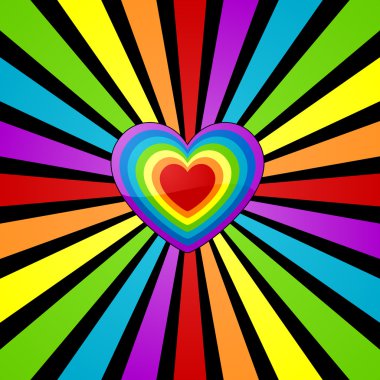 Rainbow heart background. clipart