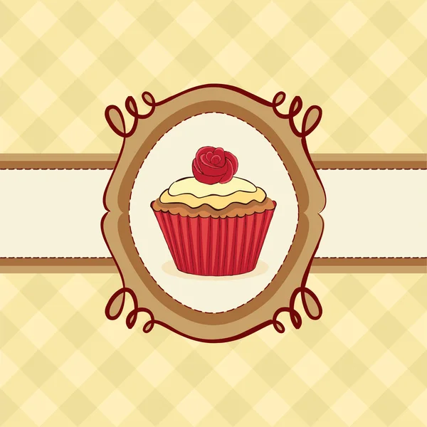 カップケーキのカード — ストックベクタ