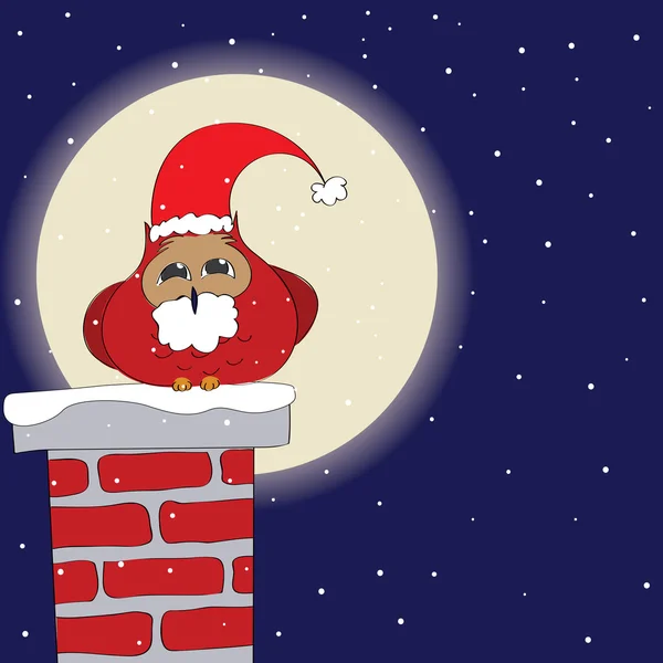 Santa _ Owl — Image vectorielle