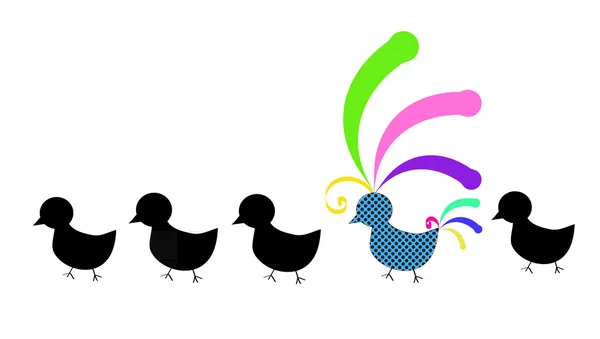 Eredeti színes madarak — Stock Vector