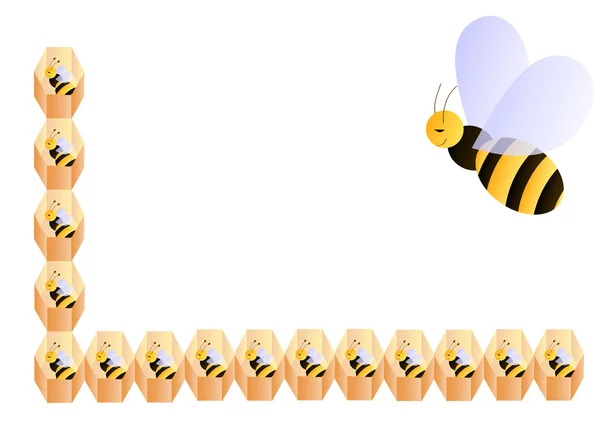 Moldura de abelhas — Vetor de Stock