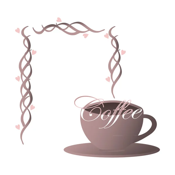 フレーム内のバイオレットのコーヒー カップ — ストックベクタ