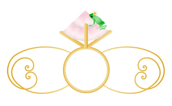 Grenouille Namecard assise sur le ring — Image vectorielle
