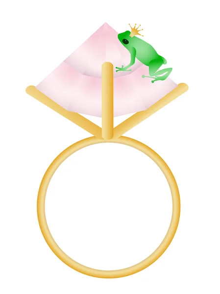 Frog sitting on the ring — Stock Vector