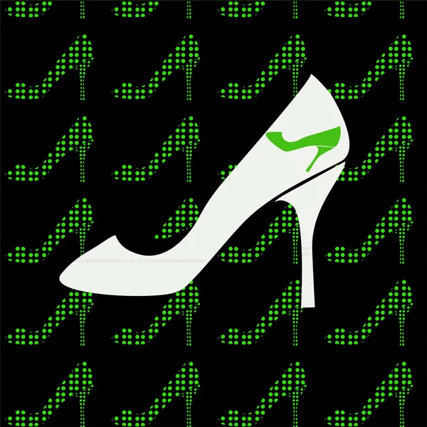 Black background with green shoes — Stock Vector