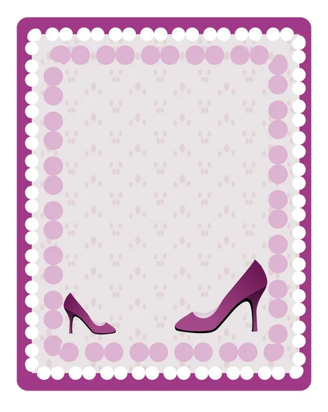 Violet background with violet shoes and dots — Stock Vector