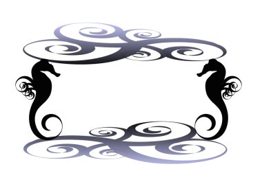 Sea horse frame clipart