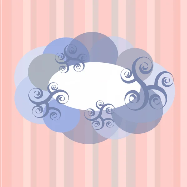 çerçeve bulutlar ve swirls çizgili pembe bir arka plan üzerinde