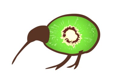 Kiwi bid with kiwi clipart