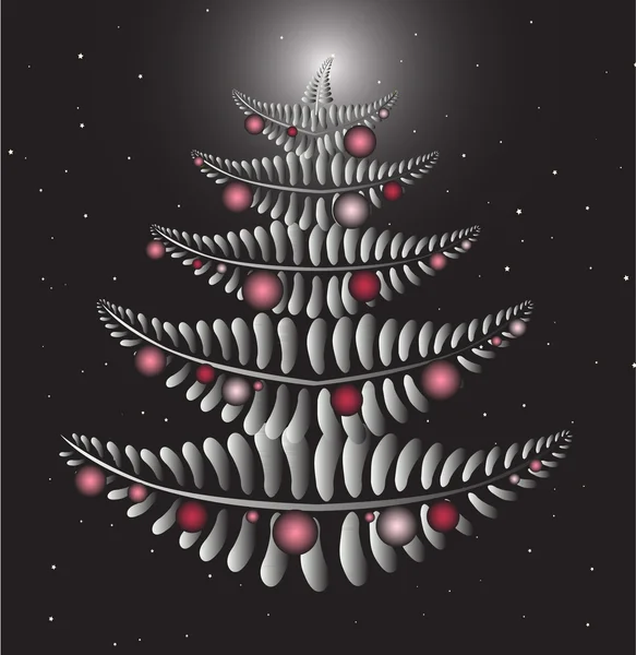 Felce argentea Albero di Natale — Vettoriale Stock