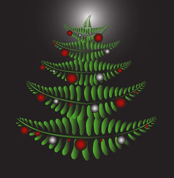蕨类植物的圣诞树 — 图库矢量图片#