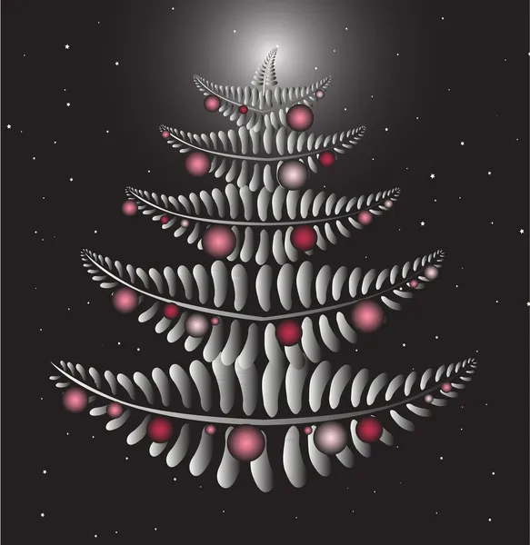 Samambaia SIlver Árvore de Natal —  Vetores de Stock