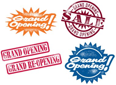 Grand Opening Stamps clipart