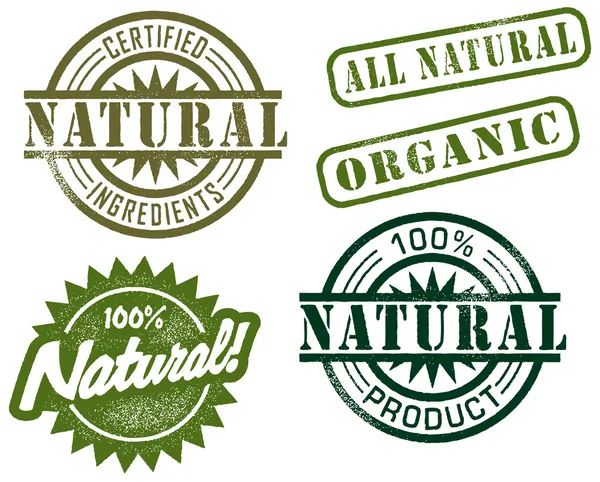 Doğal ve organik pullar — Stok Vektör