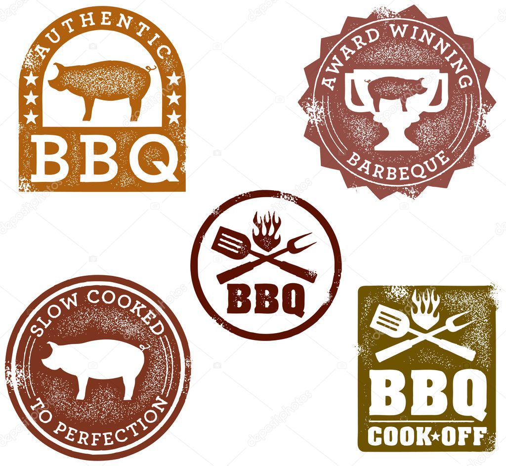 Vintage Style BBQ Stamps